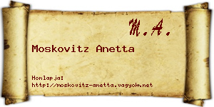 Moskovitz Anetta névjegykártya